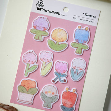 Planche de stickers en feutrine « Fleurs » | Natamori