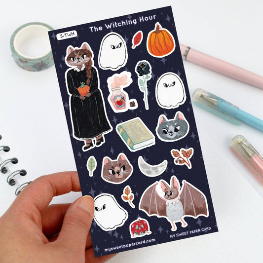 Planche de stickers « L’Heure des Sorcières » – Halloween | My Sweet Paper Card