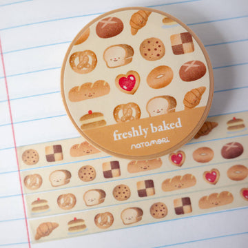 Washi tape fin « Fraîchement cuit » – Pain & pâtisseries – 7 mm | Natamori