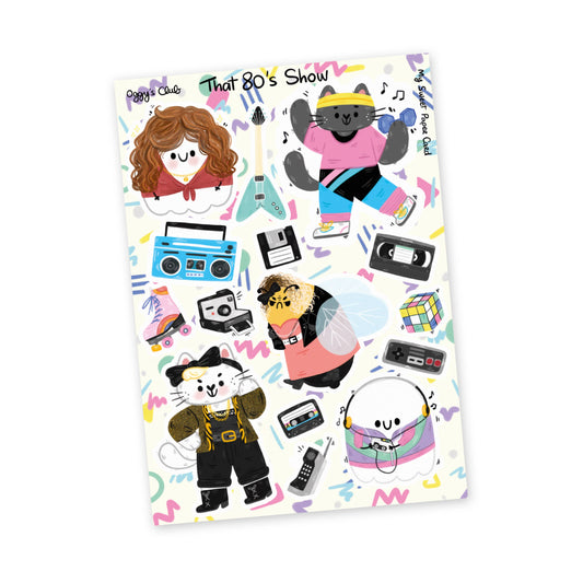 Planche de stickers « Ghosty Gang – Années 80 » | My Sweet Paper Card