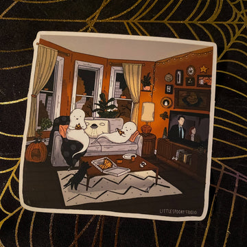 Sticker Friday Night TV Tray | Little Spooky Studio