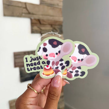 Sticker « J’ai juste besoin d’une petite douceur » – Vache kawaii | Bonita Crafty Shop