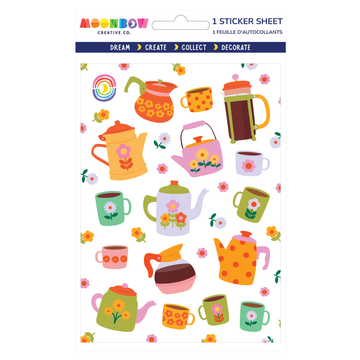 Planche de stickers « Floral Coffee & Tea » – Moonbow Creative Co.