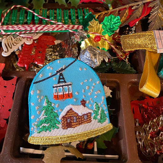 Patch brodé thermocollant – Pour tissu ou cuir - Boule à neige