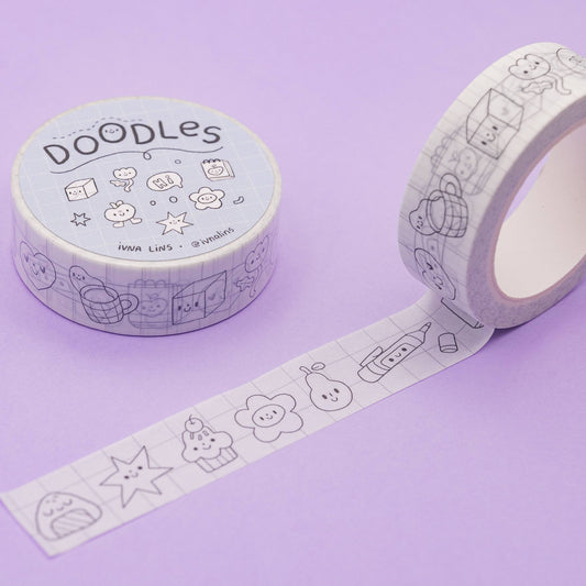 Washi Tape doodles du quotidien – Noir & blanc – Ivna