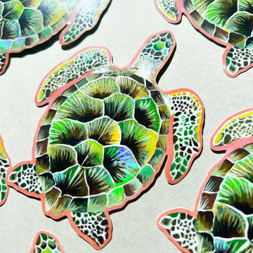 Sticker holographique Katie Daisy – Sea Turtle