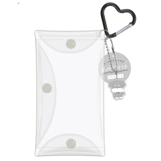 Pochette transparente longue avec mousqueton – idéale pour le junk journal