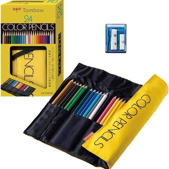 tombow-set-de-24-crayons-de-couleur-avec-trousse-enroulable vue 1