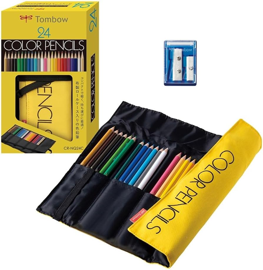 tombow-set-de-24-crayons-de-couleur-avec-trousse-enroulable vue 1