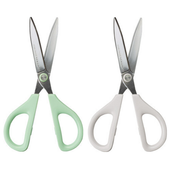 Ciseaux compacts SAXA Kokuyo – Hybrid Arch Blade modele mint et gris ouvert