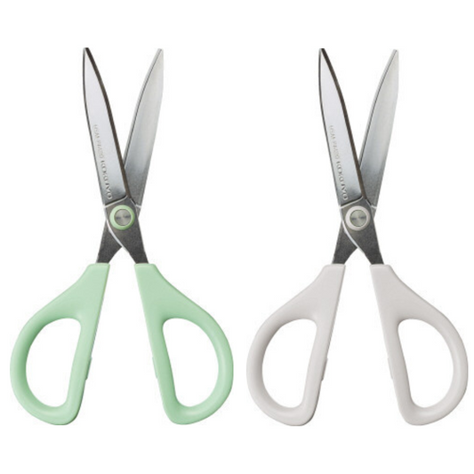 Ciseaux compacts SAXA Kokuyo – Hybrid Arch Blade modele mint et gris ouvert
