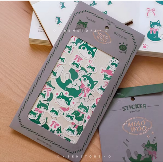 Planche de stickers vintage chats – BenStore - Coloris au choix
